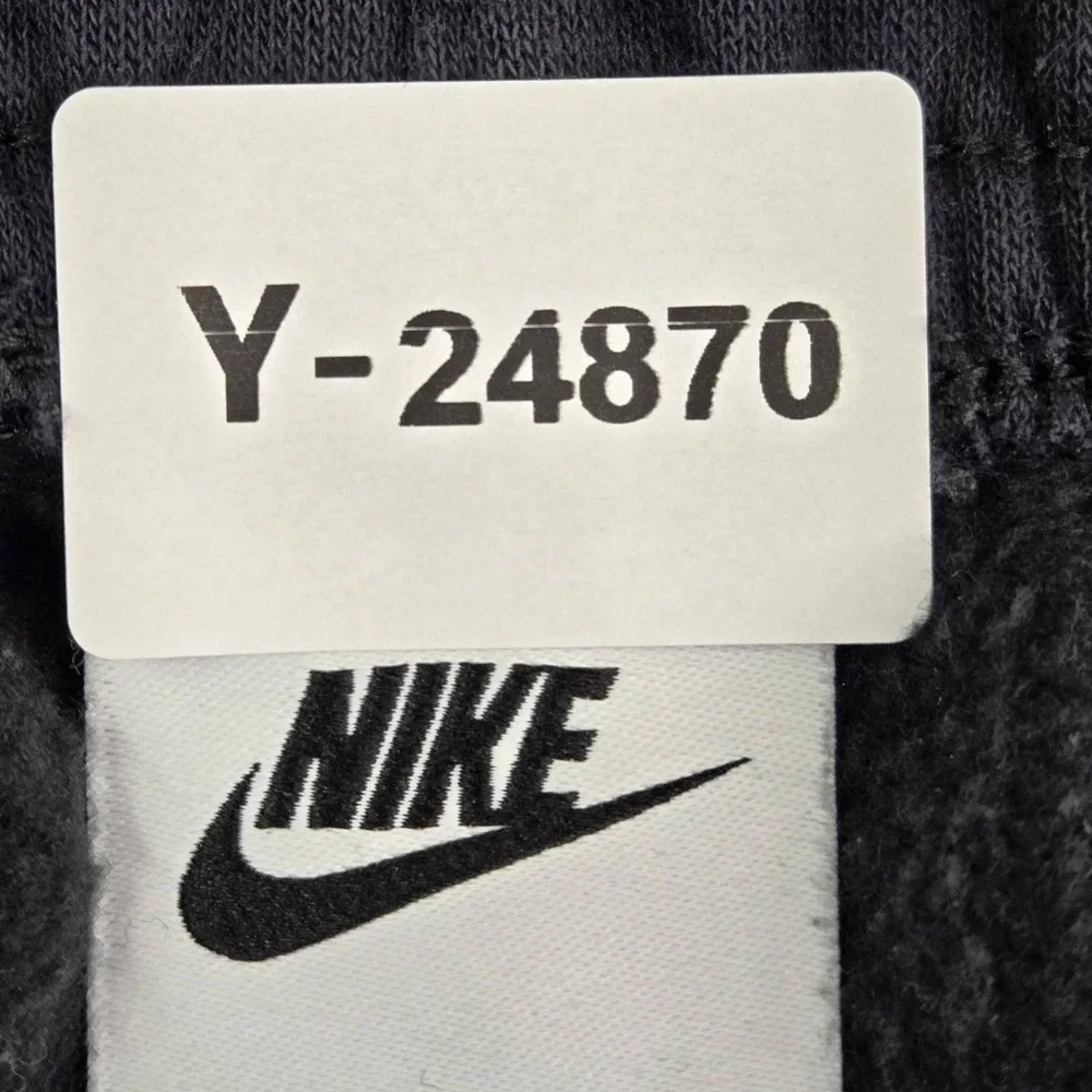 Nike‎ Men Activewear Pants L Black Swoosh Embroidery Sweatpants Fleece